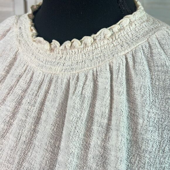 Madewell Texture & Thread Ruffled Mockneck Top Ivory Large - Picture 4 of 11